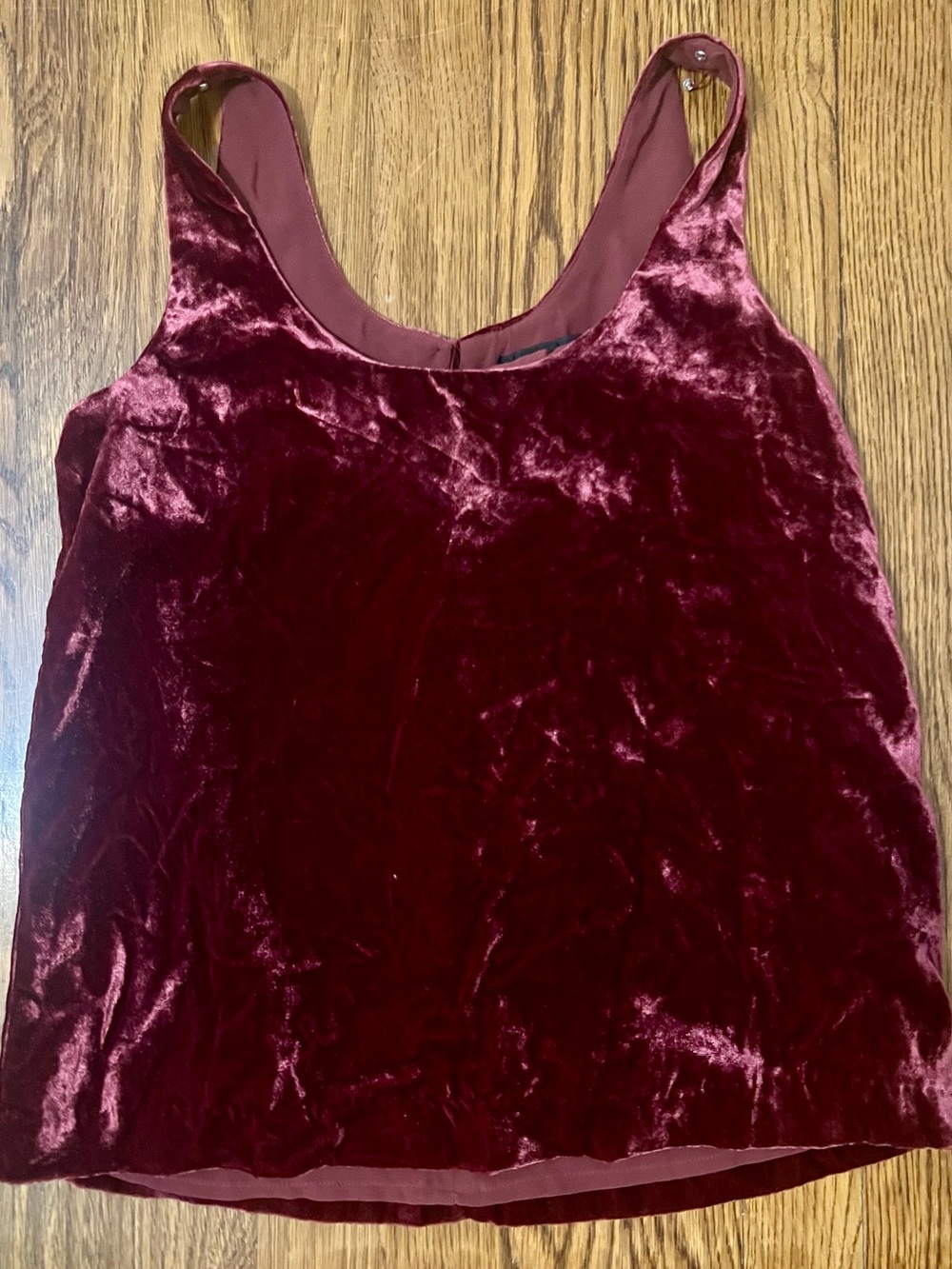 J. Crew Velvet Wine Scoop Neck Tank